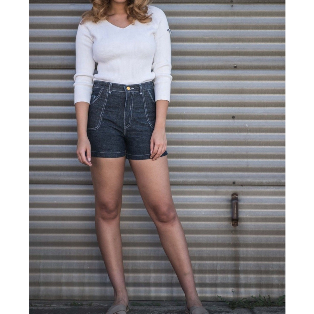 Tommy Hilfiger Sweater Womens S/P lONG Sleeve Stripe Ivory Cream v Neck